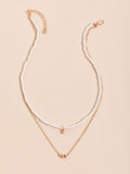 Creative Ladies Multi-layered Wearing Necklace Gold