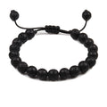 Personalized Volcanic Stone Tiger Eye Chain Couple Bracelet