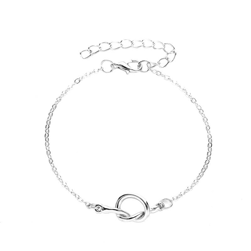 Geometric Knot Couple Anklet