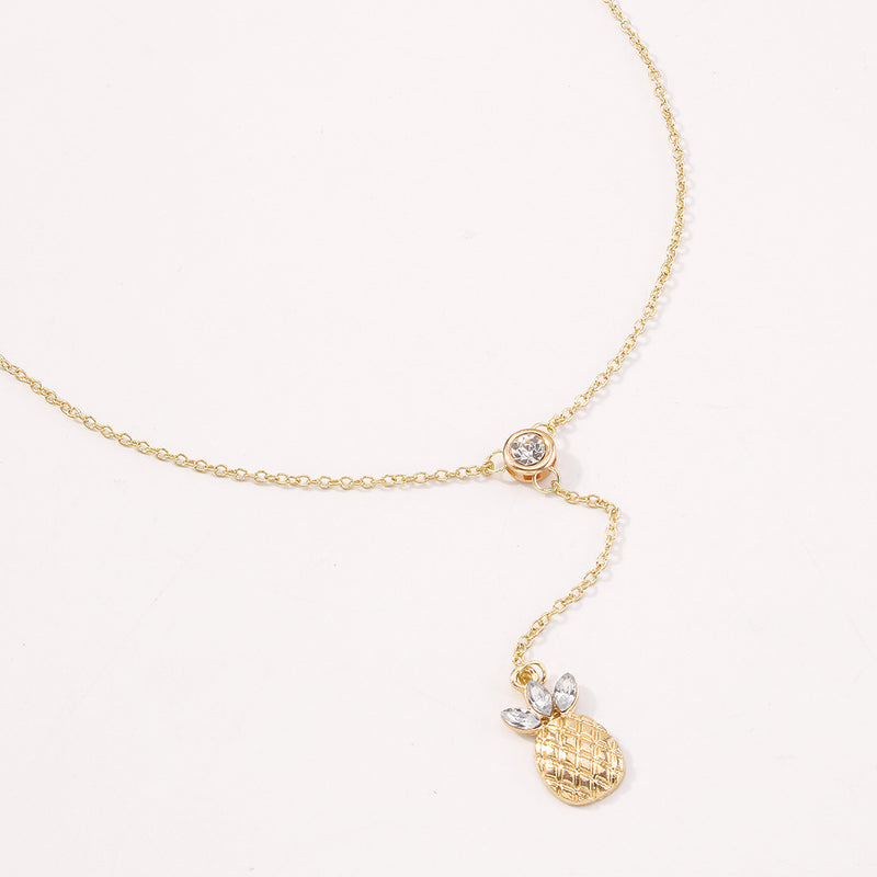 Y-shaped Fruit Necklace Female Sweet Pineapple Temperament Retro New Clavicle Chain