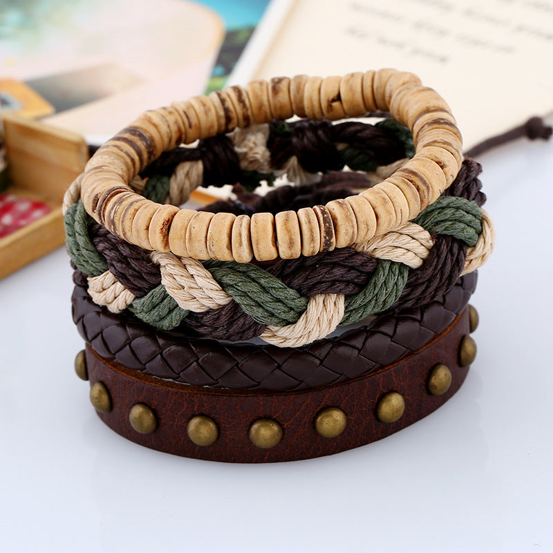 Men's Creative Boho Beaded Leather Bracelet