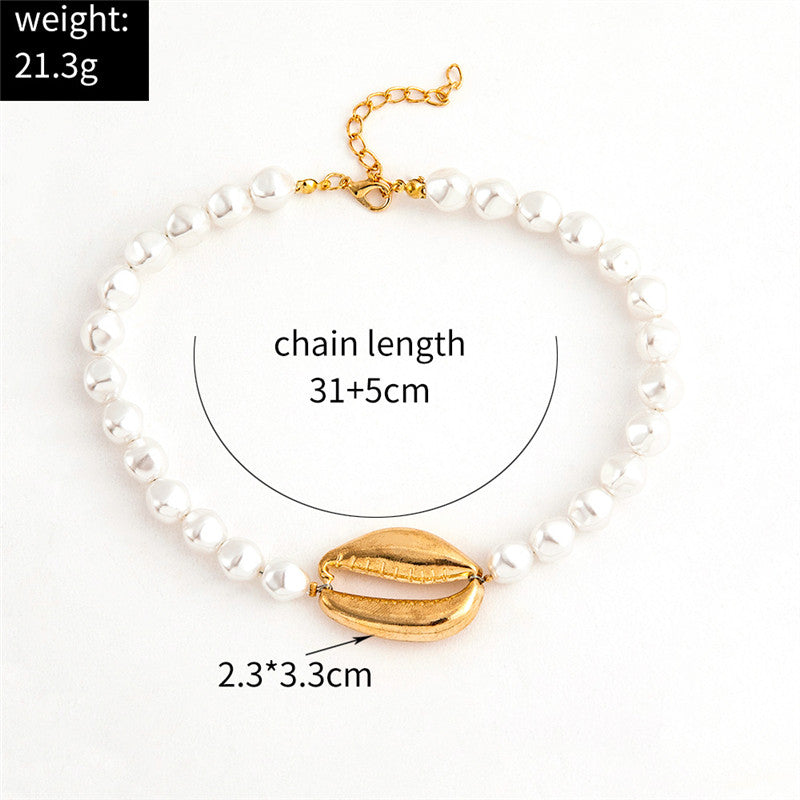 Sherlock Style Exaggerated Pearl Shell Necklace