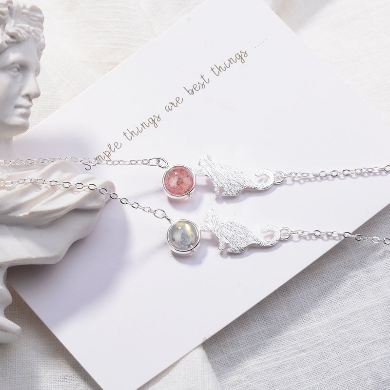Female Korean Fashion Sweet  Strawberry Crystal Hand