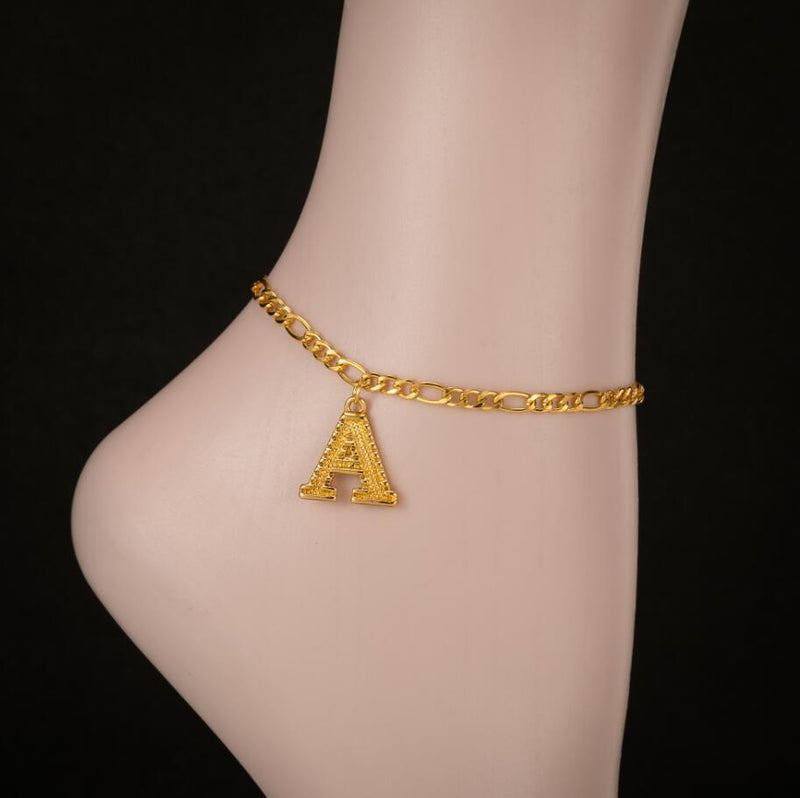 Gold-plated 18K26 English Uppercase Letter Anklet Environmental Protection