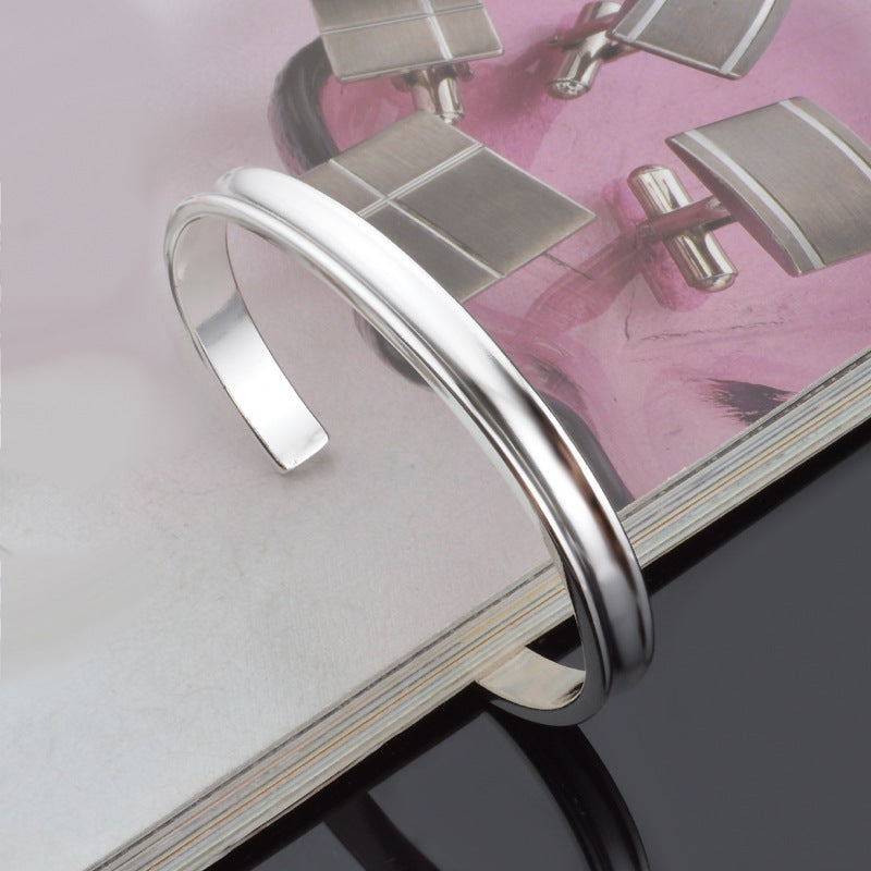 Fashion Ladies Silver Plated Concave Light Body Bracelet