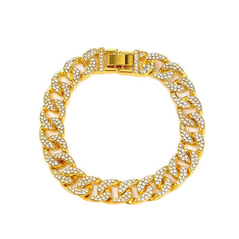Punk Diamond Thick Chain Bracelet Ins Hip-hop Personality