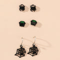 Spider Web Skull Earrings Halloween Gothic