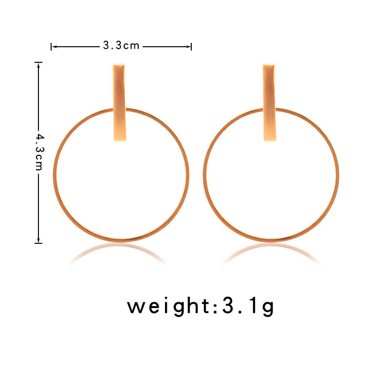 Simple Temperament Big Circle Female Earrings