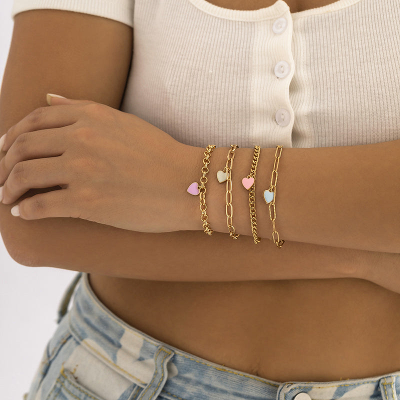 Stackable Geometric Cross Bracelet Set