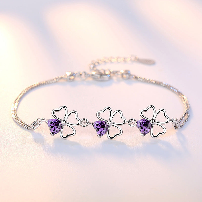 Amethyst Heart-shaped Hand Jewelry For Ladies