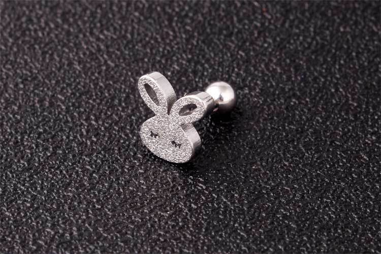 New Fashion Frosted Rabbit Female Hypoallergenic Titanium Steel Earrings