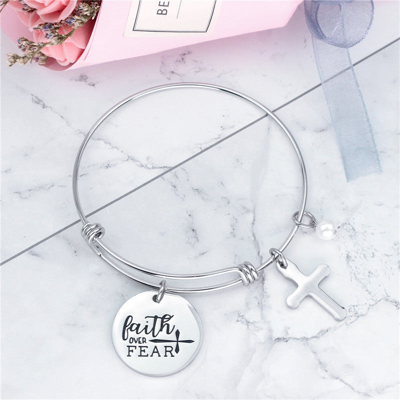 Cross-border Exclusive Fashion And Creative Lettering Faith Over Fear