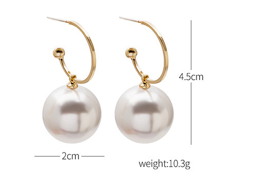 Exaggerated 925 Silver Needle Big Pearl Personality Earrings