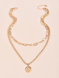 Creative Ladies Multi-layered Wearing Necklace Gold