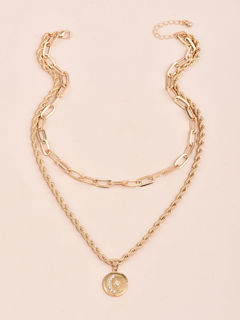 Creative Ladies Multi-layered Wearing Necklace Gold