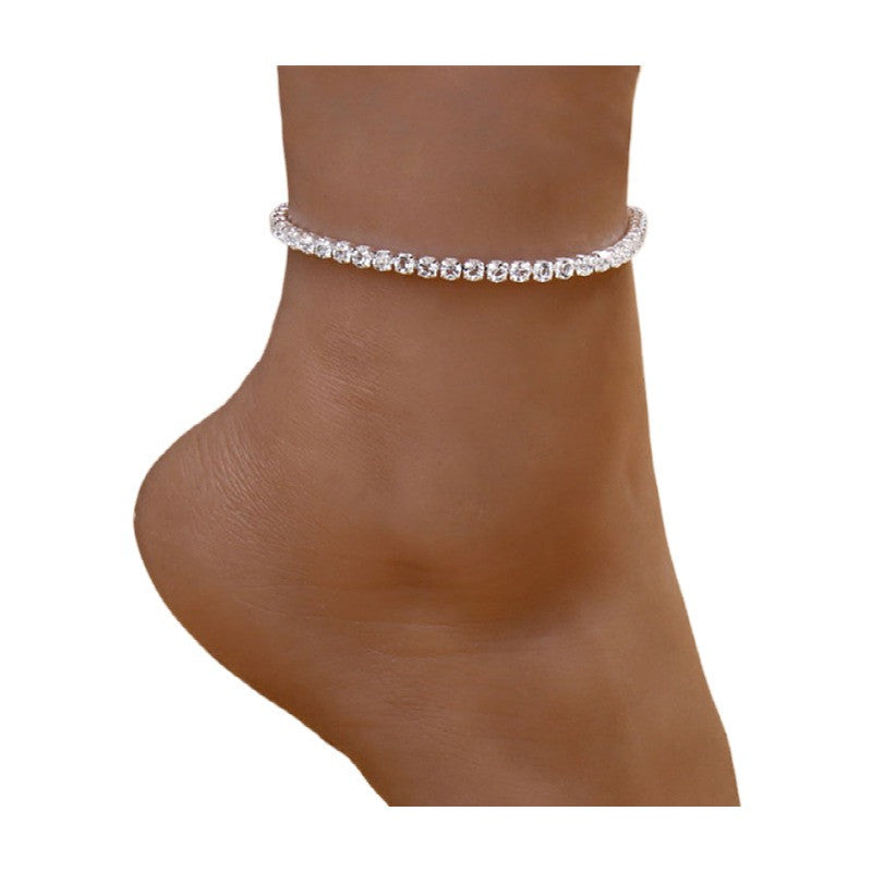 Versatile Simple Beach Shining Rhinestone Anklet