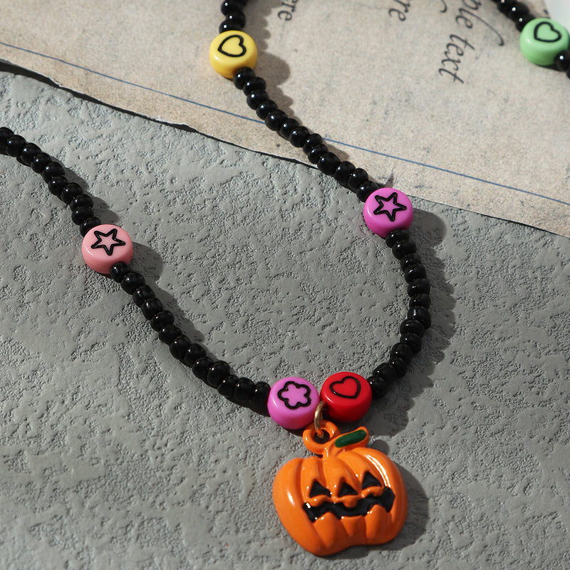 Dark Halloween Rice Bead Necklace Personality Hand Wea