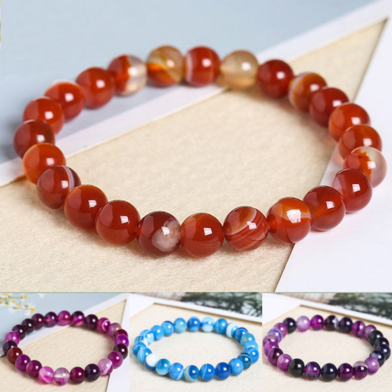 Diy Creative Glossy Frosted Striped Beaded Bracelet