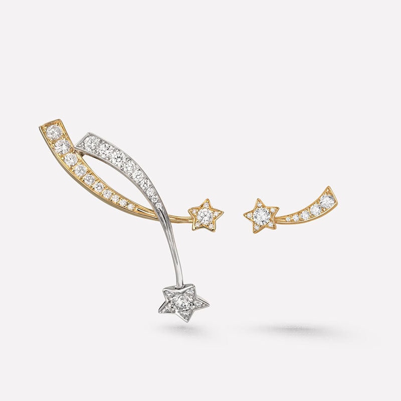 Female Earrings Asymmetric Star Comet