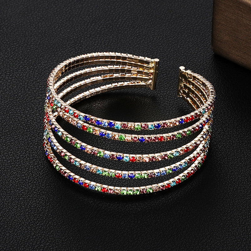 Bridal Accessories,  Temperament Full Diamond Elastic Bracelet