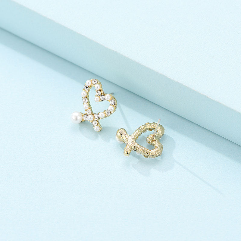 Simple Ring Forest Gold Earrings With Diamonds