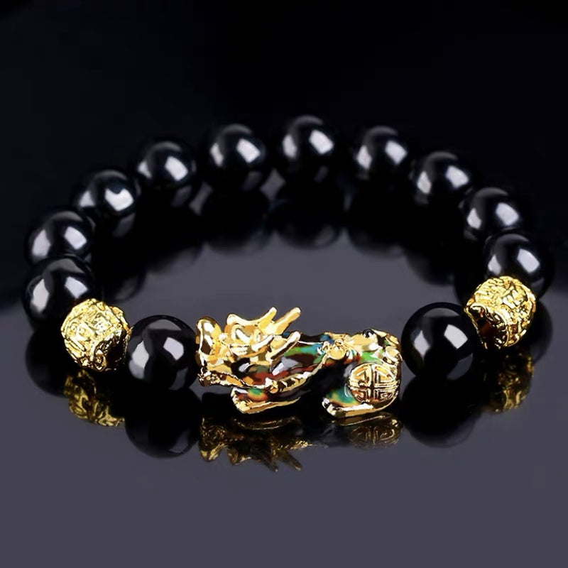 Obsidian Thermochromic Pixiu Bracelet Men's And Women's Gift Jewelry