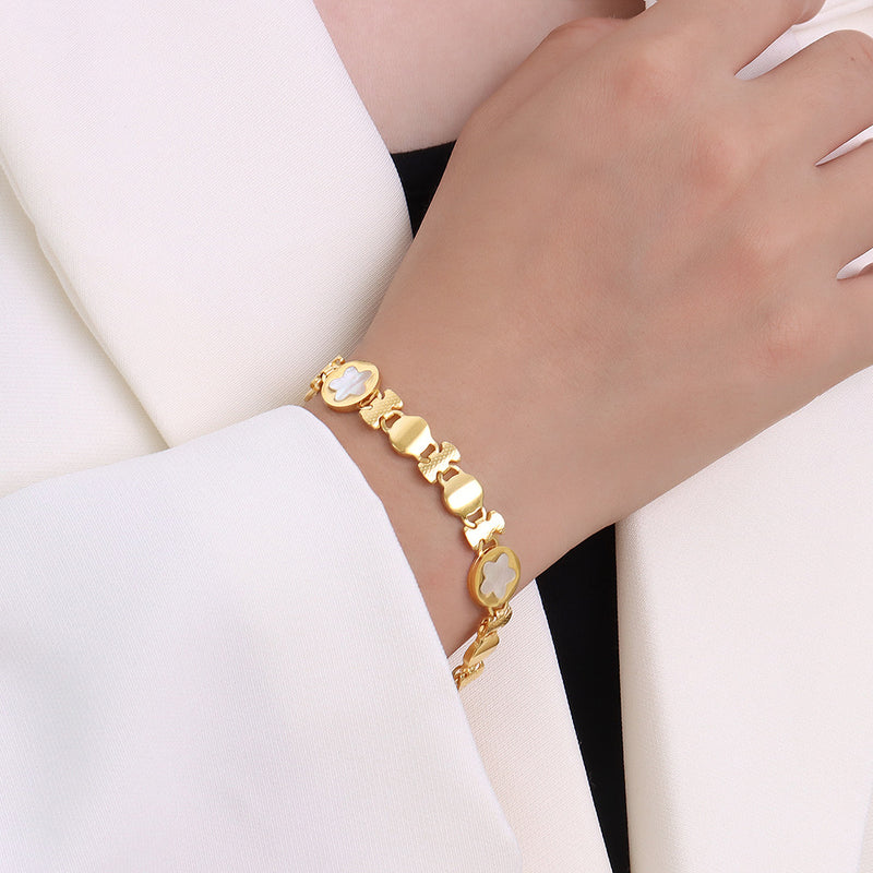 18k Gold Color Preserving Jewelry Minimalist Bracelet for Women Charms Gifts for Mom
