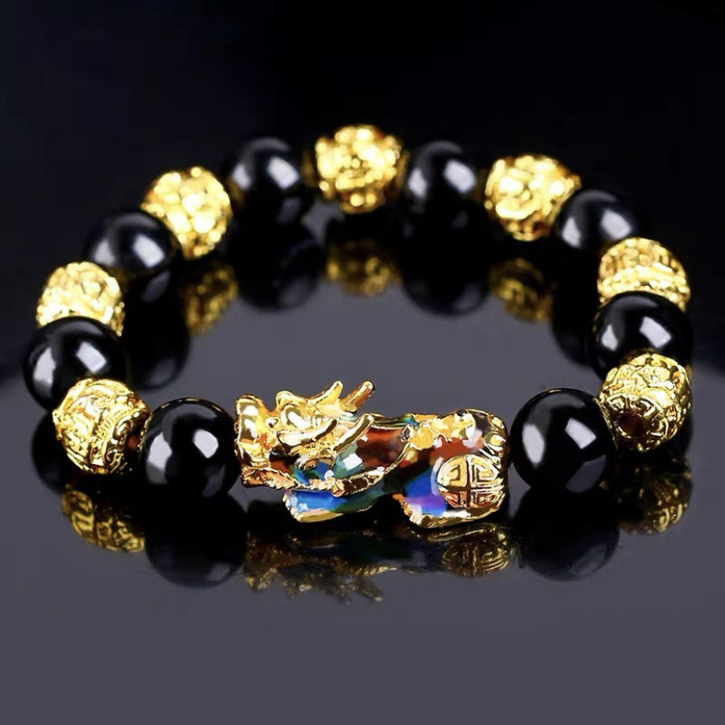 Obsidian Thermochromic Pixiu Bracelet Men's And Women's Gift Jewelry