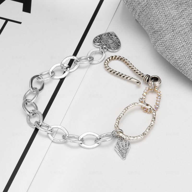 Alloy Bracelet Ins Niche Design National Tide Retro Couple Jewelry