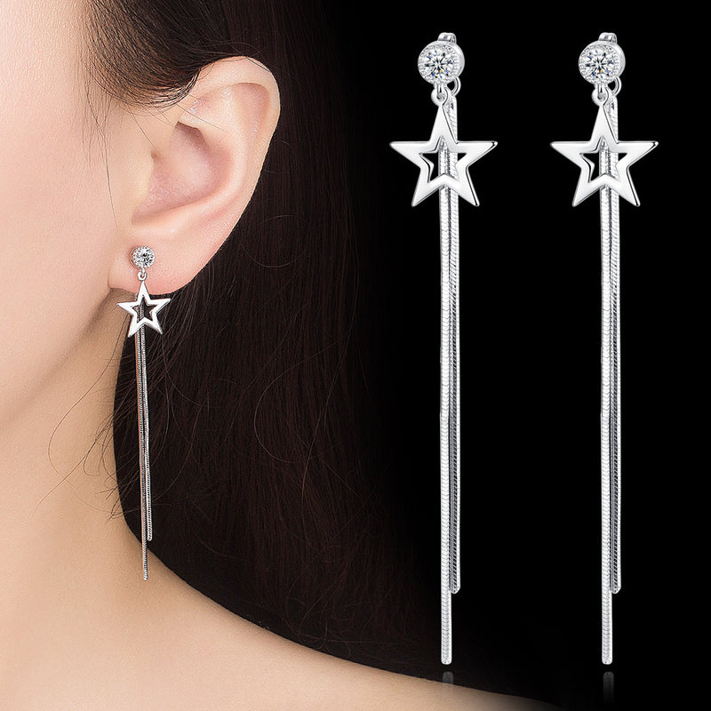 Women's Yoke Korean Tassel Exaggerated Mid Length Earrings