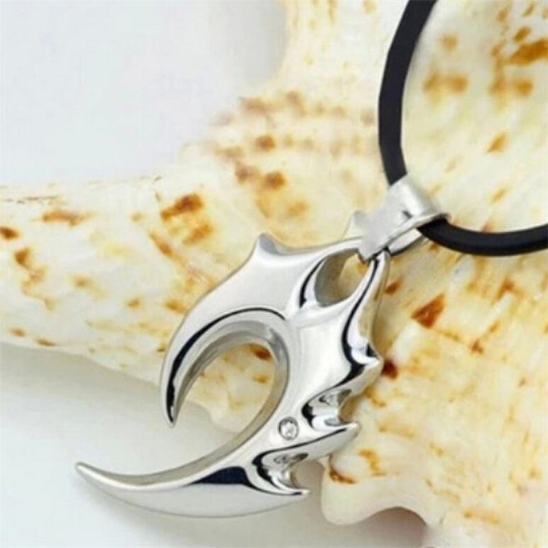 Fashionable Stainless Steel Geometric Flame Shape Pendant Necklace