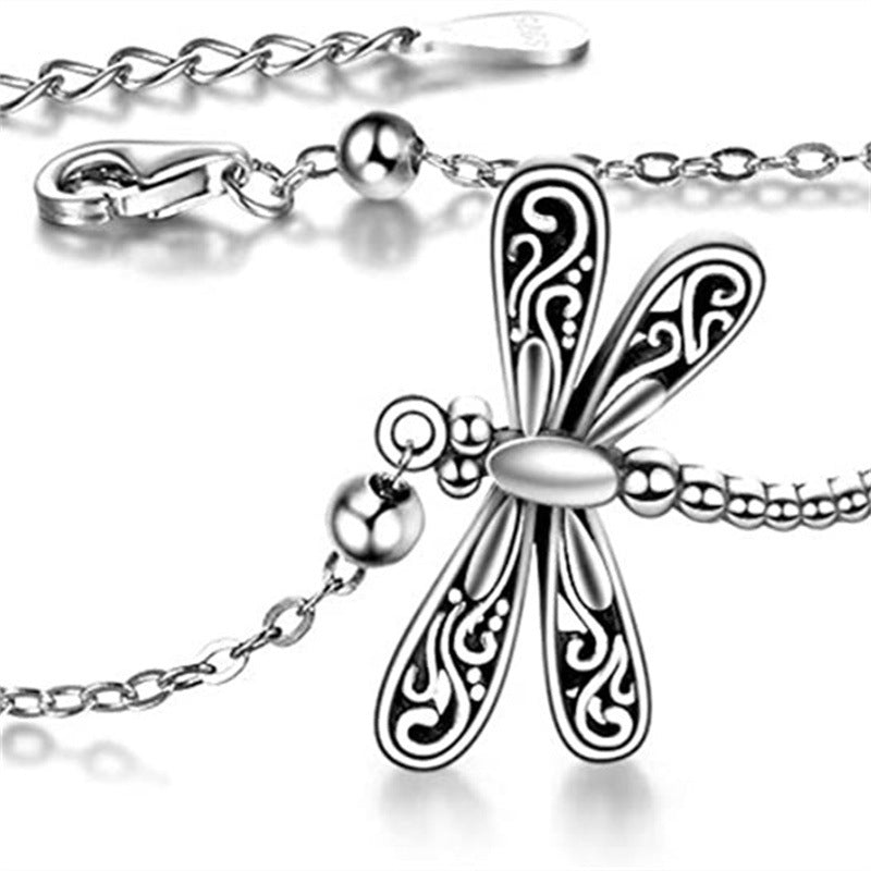 Girls' Beach Ornament Cross Chain Beads Dragonfly Anklet