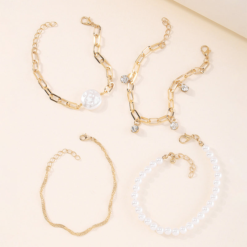 Imitation Pearl Girl Bracelet Set Ins Fashion Jewelry
