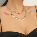 Creative Metal Geometric Disc Multilayer Necklace