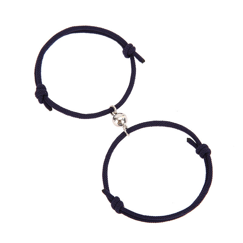 Alloy Simple Milan Rope Bracelet With Attracting Magnet For Couples