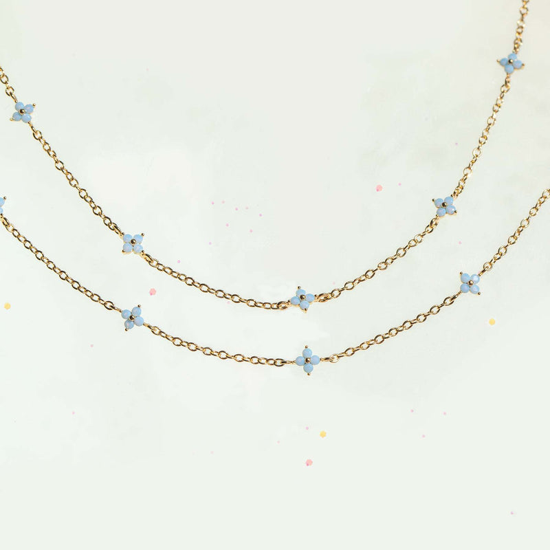 Blue Flower Summer Beach Wind Anklet