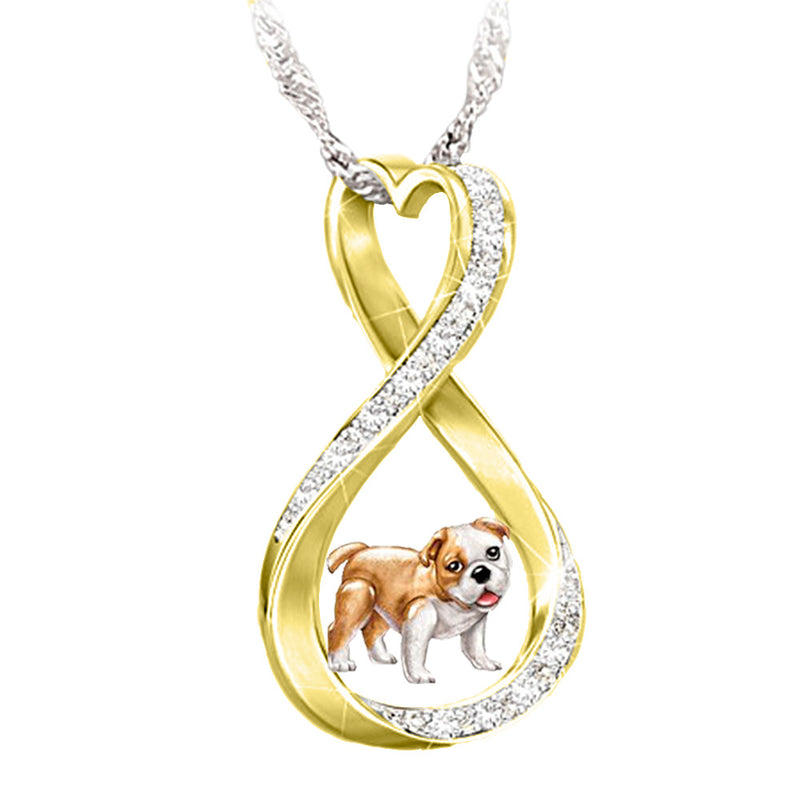 Women's Heart Twisted Animal Shaped Diamond Pendant Necklace