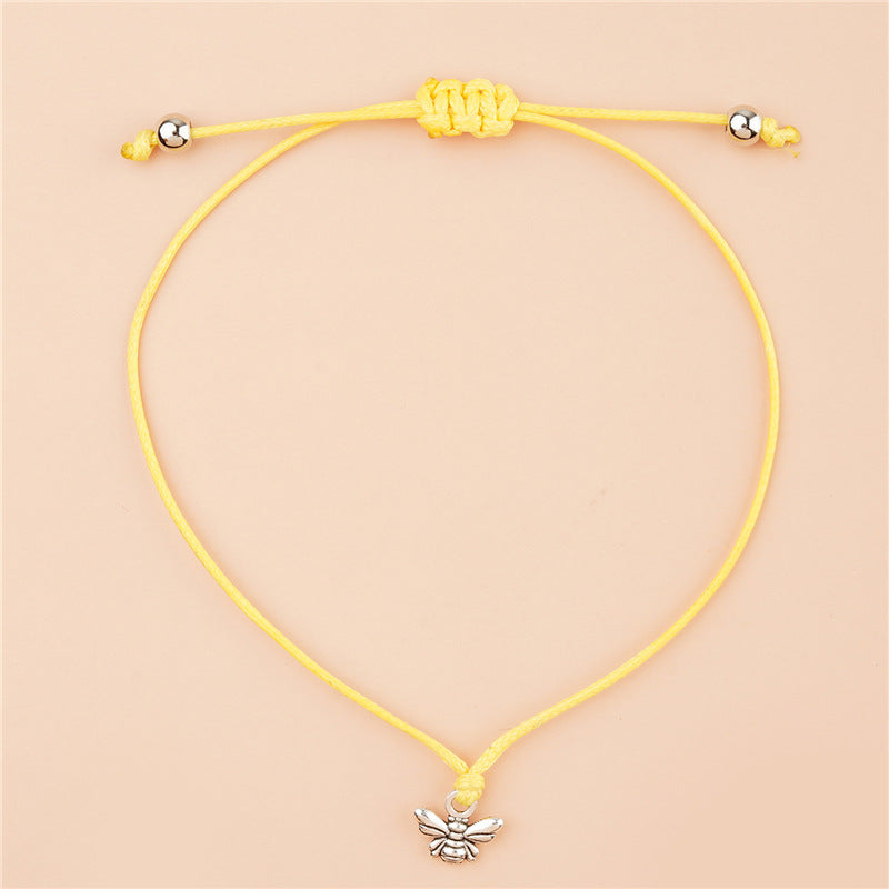 Cartoon Little Bee Women's Adjustable Braided Bracelet