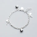 S925 Silver Women's Heart Key Bracelet