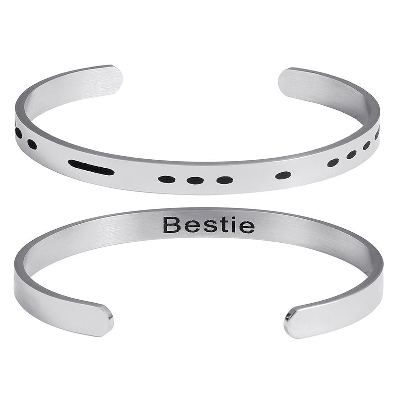 Euramerican Morse Password Letter Bracelet New
