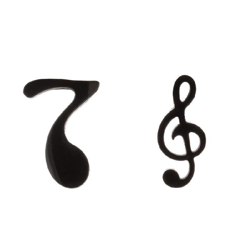 Love Ear Studs Electroplating Star Music Note Simple Geometric Stainless Steel Stud Earrings