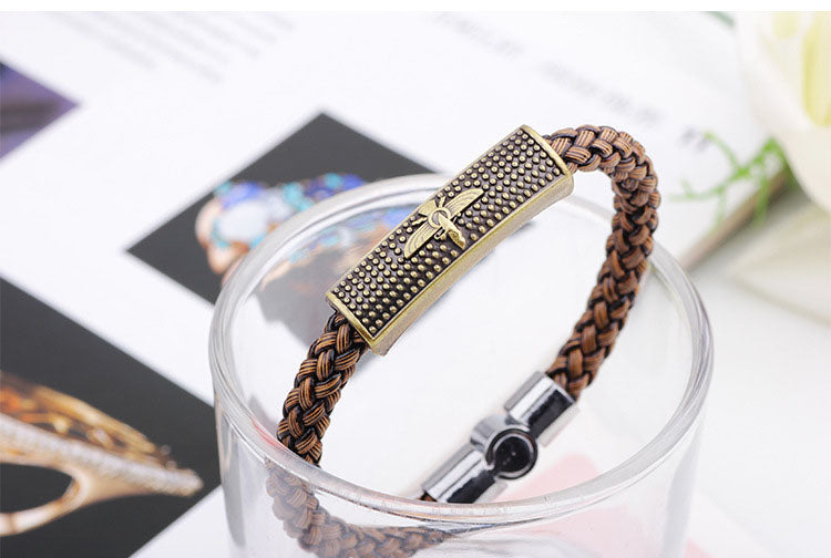 Fashion Eagle Wings Texture Woven Bracelet