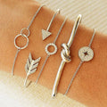 Leaf Love Triangle LOVE Bracelet Set