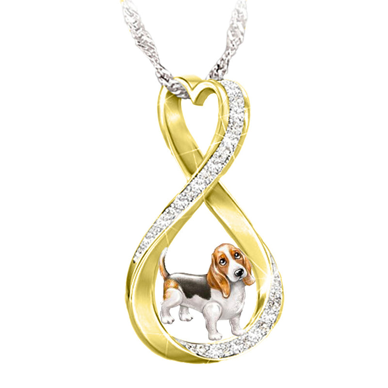 Women's Heart Twisted Animal Shaped Diamond Pendant Necklace