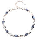 Women's Inlaid Sea Blue Topaz Plated Sterling Silver Bracelet