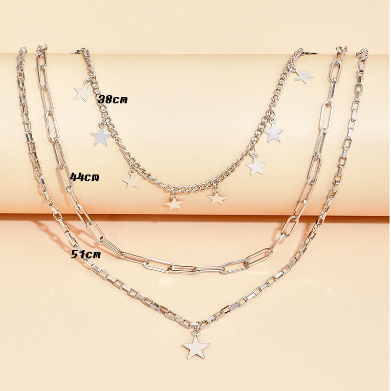 Fashion Star Pendant Multilayer Women's Necklace