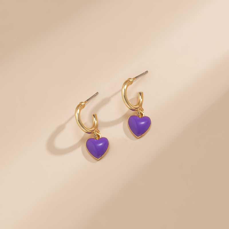 Pastoral Style Alloy Drop Oil Love Earrings Jewelry