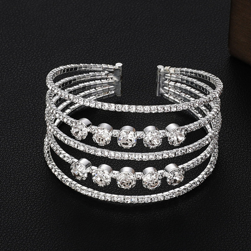 Bridal Accessories,  Temperament Full Diamond Elastic Bracelet