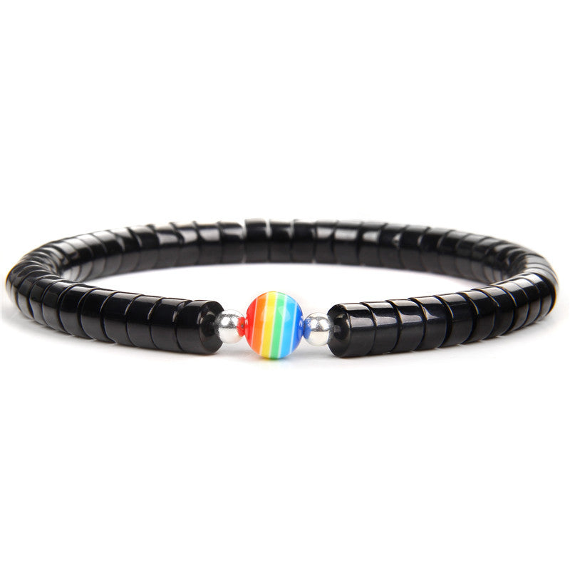 Men's Natural Imperial Stone Spacer Bracelet