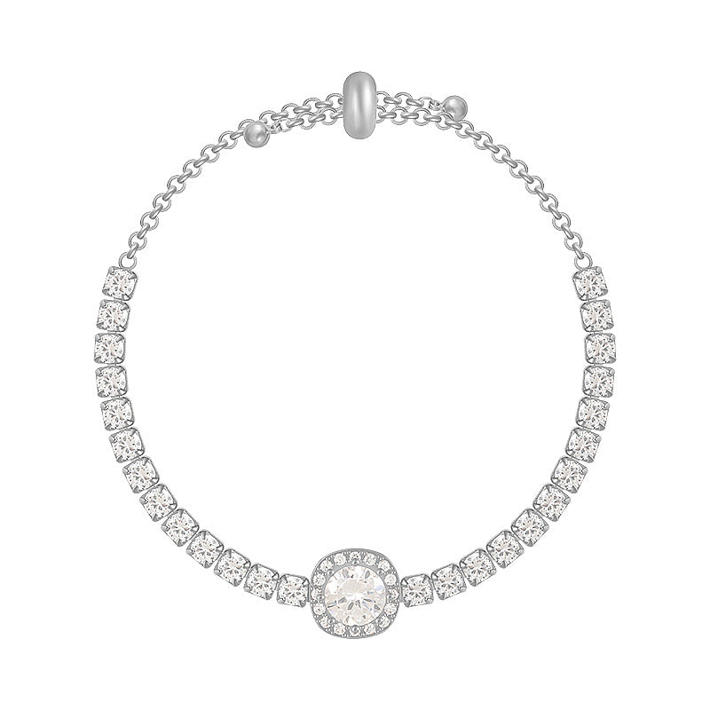 Female's Exquisite Silver Diamond Bracelet